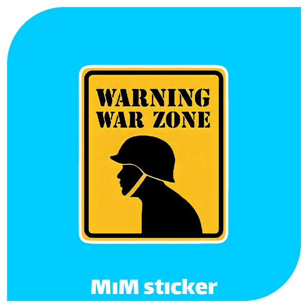 استیکر WARNING WAR ZONE