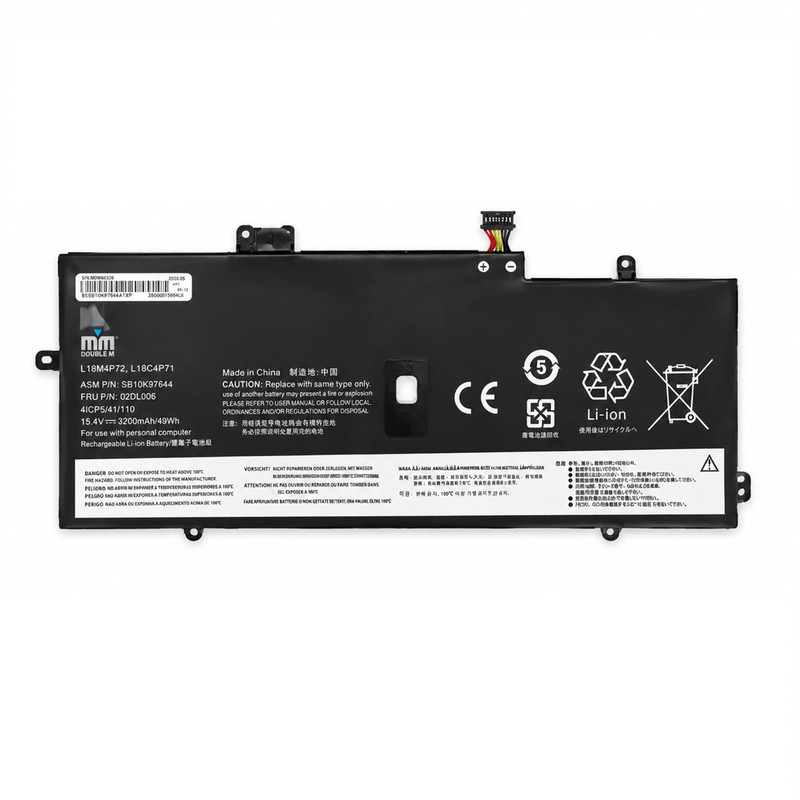 باتری لپ‌تاپ 6 سلولی دابل ام مدل L18M4P72 مناسب برای لپ تاپ ThinkPad X1 Yoga Gen 5