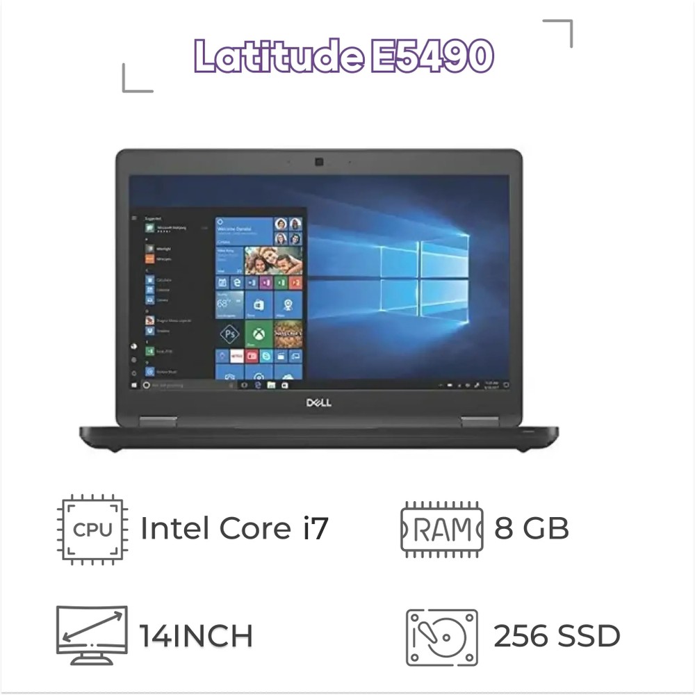 لپ تاپ استوک Dell Latitude E5490 پردازنده i7 نسل 8