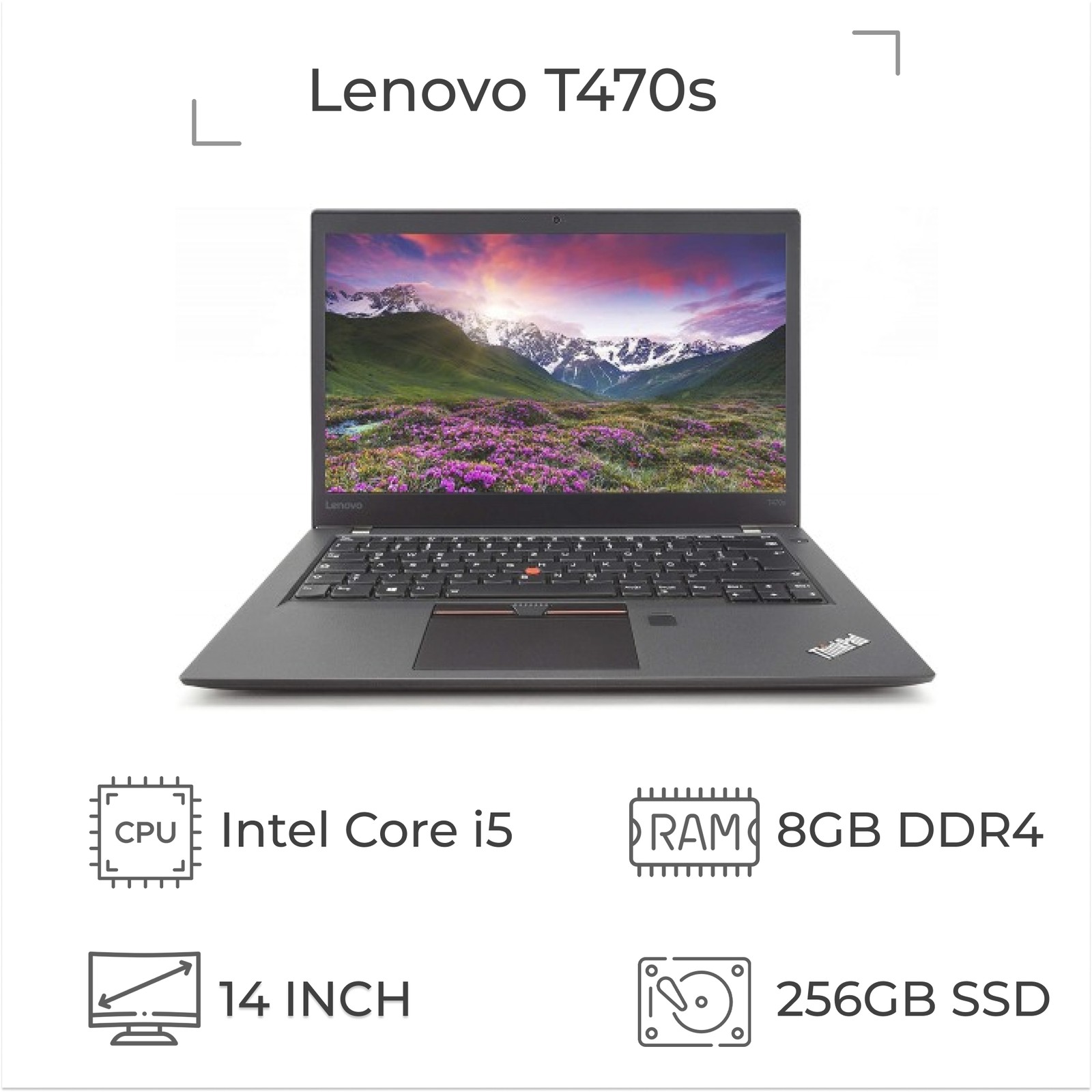 لپ تاپ استوک Lenovo ThinkPad T470s پردازنده i5 نسل 6