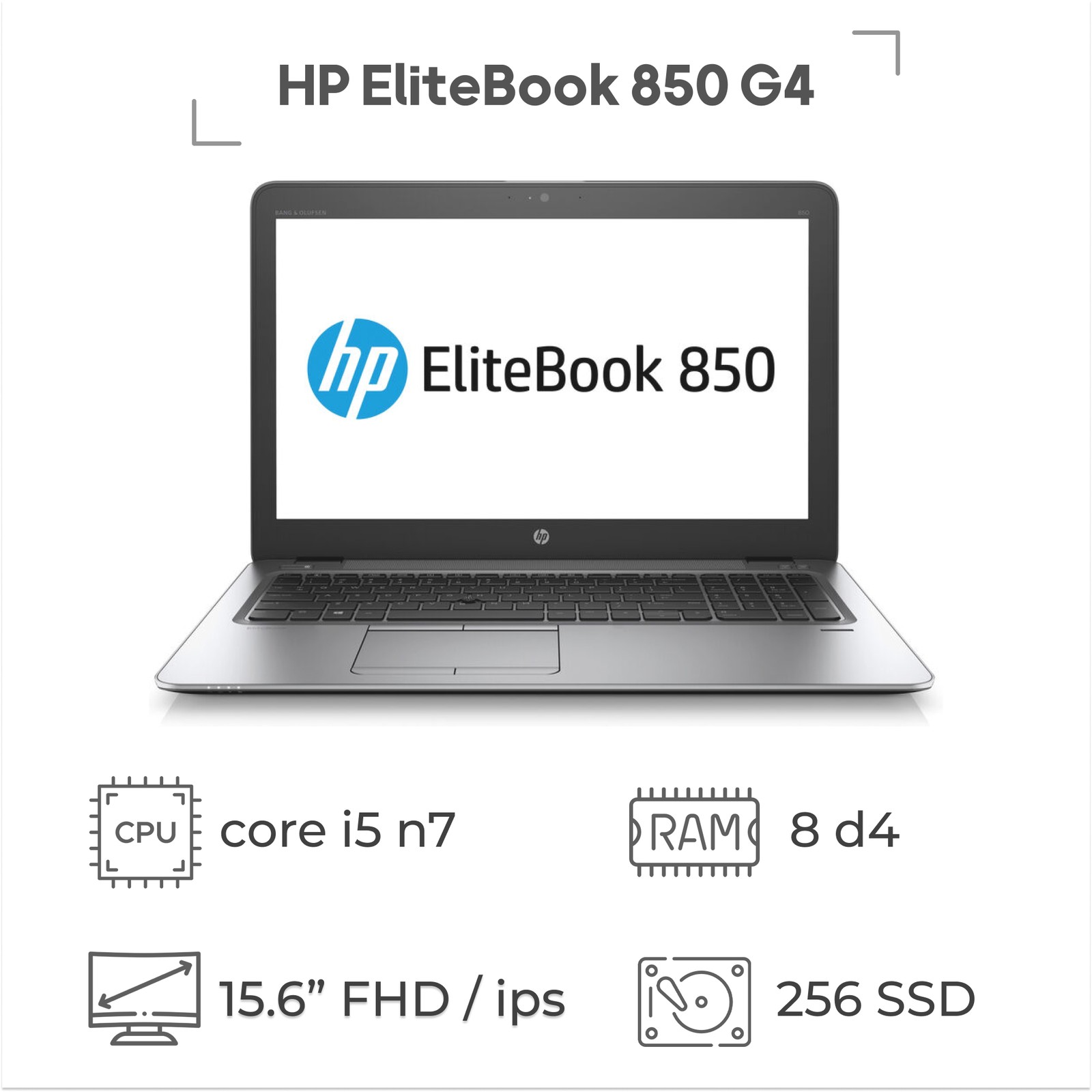 لپ تاپ استوک HP EliteBook 850 G4 پردازنده i5 نسل 7