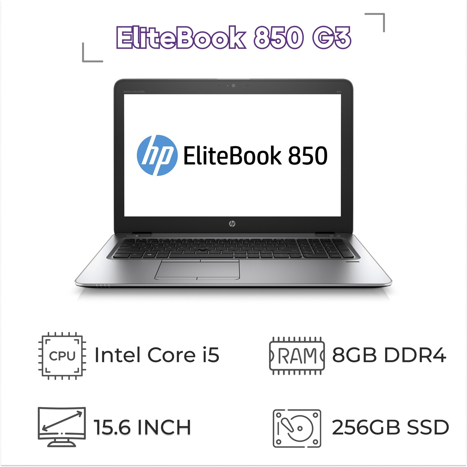 لپ تاپ استوک HP EliteBook 850 G3 پردازنده i5 نسل 6