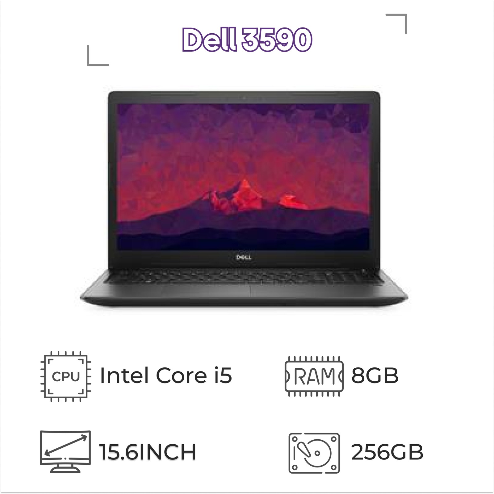 لپ تاپ استوک 3590 Dell پردازنده i5 نسل 8