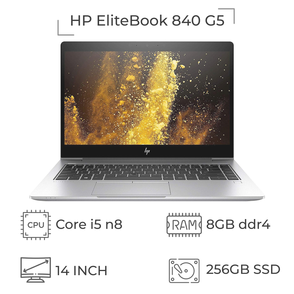 لپ تاپ استوک HP EliteBook 840 G5 پردازنده i5 نسل 8