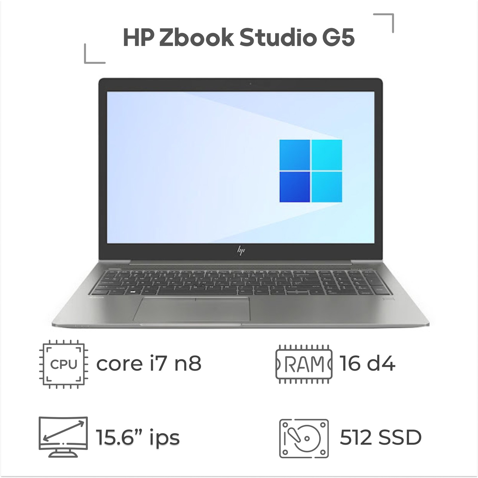 لپ تاپ استوک Zbook Studio G5 پردازنده i7 نسل 8
