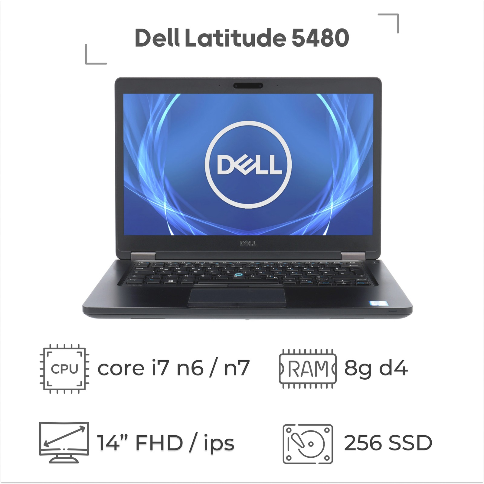 لپ تاپ استوک Dell latitude 5480 پردازنده i7 نسل 7