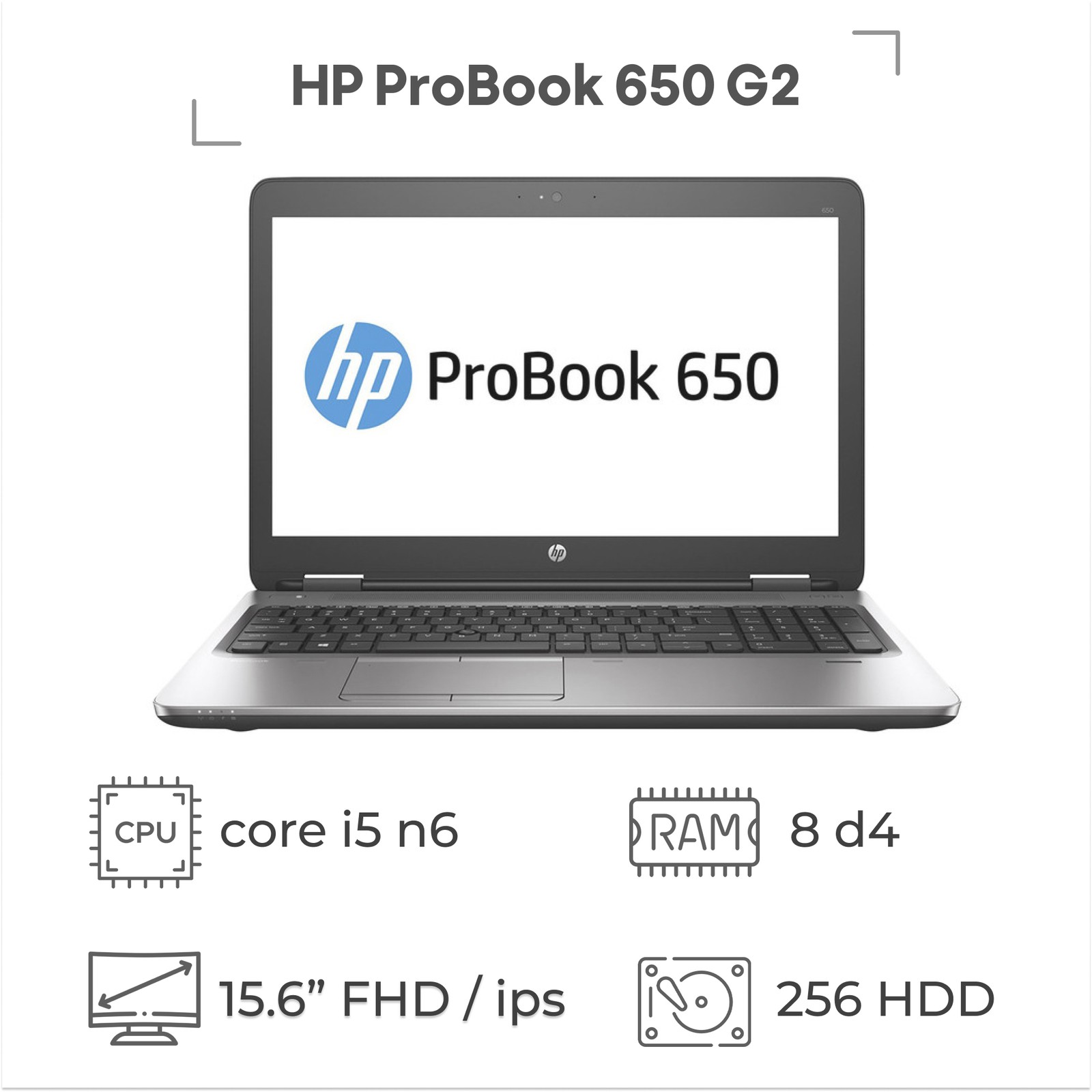 لپ تاپ استوک HP ProBook 650 G2 پردازنده i5-Gen6 با گرافیک 2G