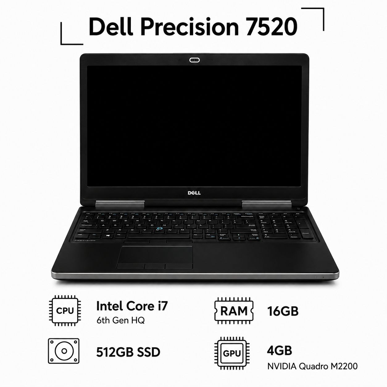 لپ تاپ استوک ورک‌ستیشن Dell Precision 7520 Core i7 نسل ششم
