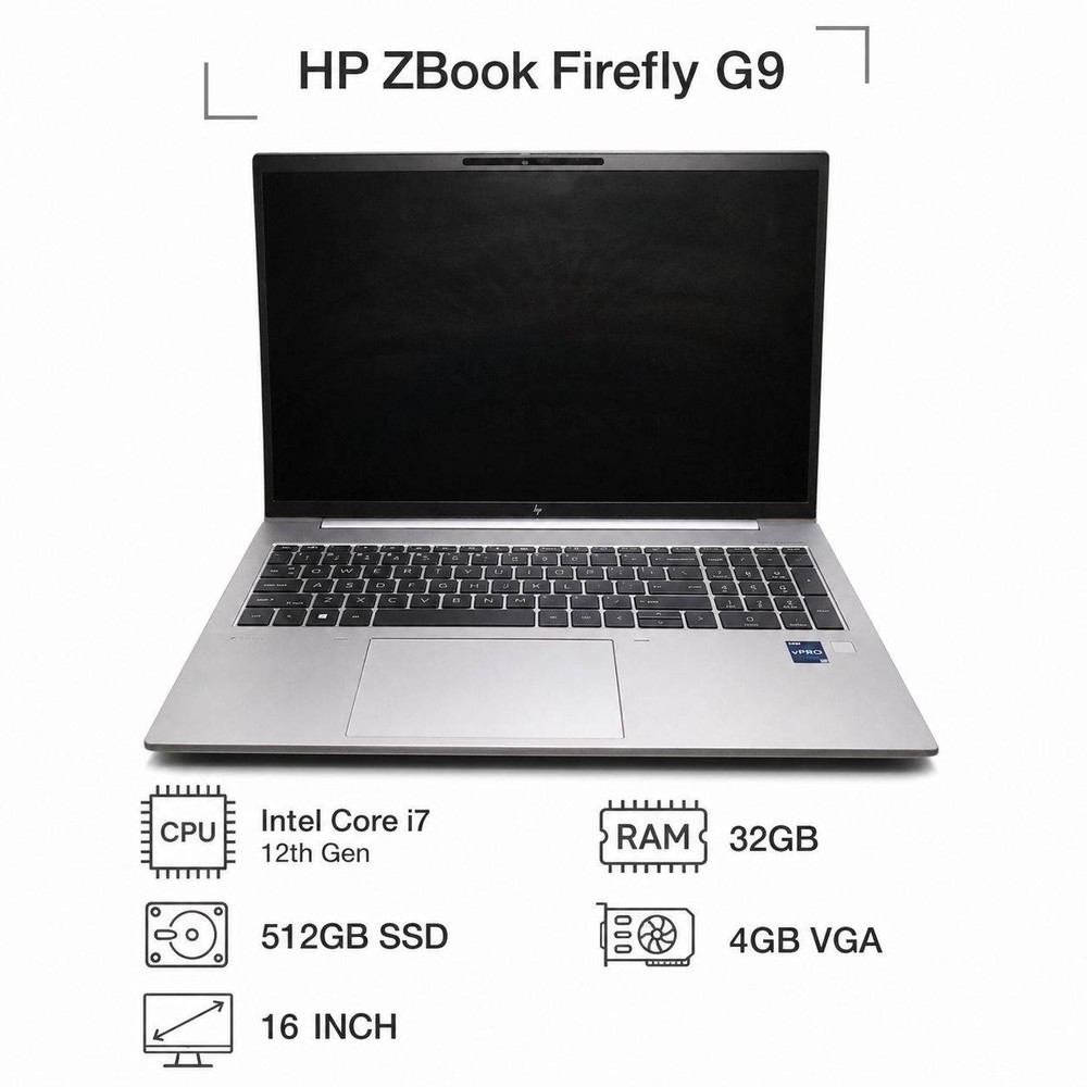لپتاپ استوک HP ZBook Firefly G9 | پردازنده Core i7 نسل ۱۲