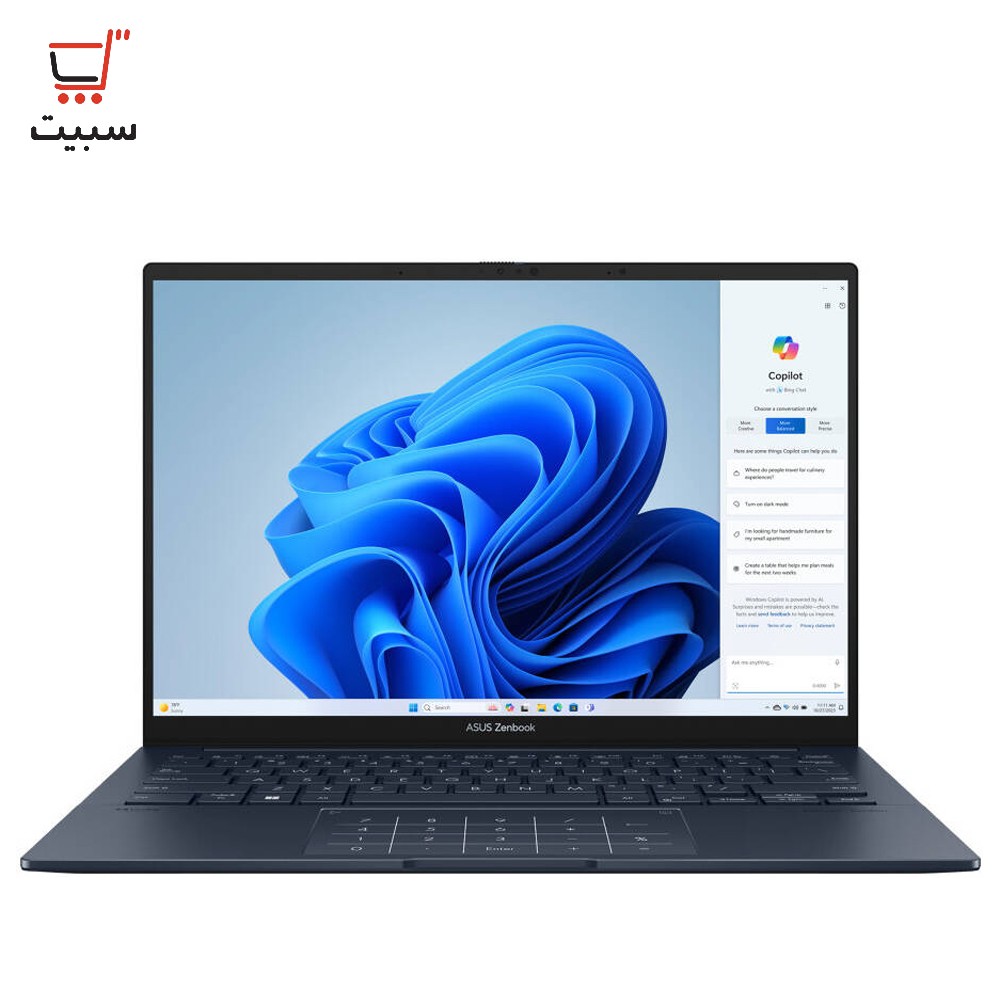 لپ تاپ 14 اینچی لمسی زنبوک ایسوس مدل Zenbook 14 UX3405CA Ultra 9 285H 32G 1T SSD Intel Arc 3K OLED 120Hz