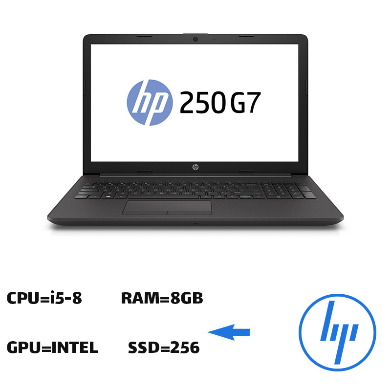 لپ تاپ استوک HP ProBook 250 G7 | 15.6″ FHD TOUCH | Core i5-8265U | 8GB RAM | 256GB SSD | Intel UHD | BLACK