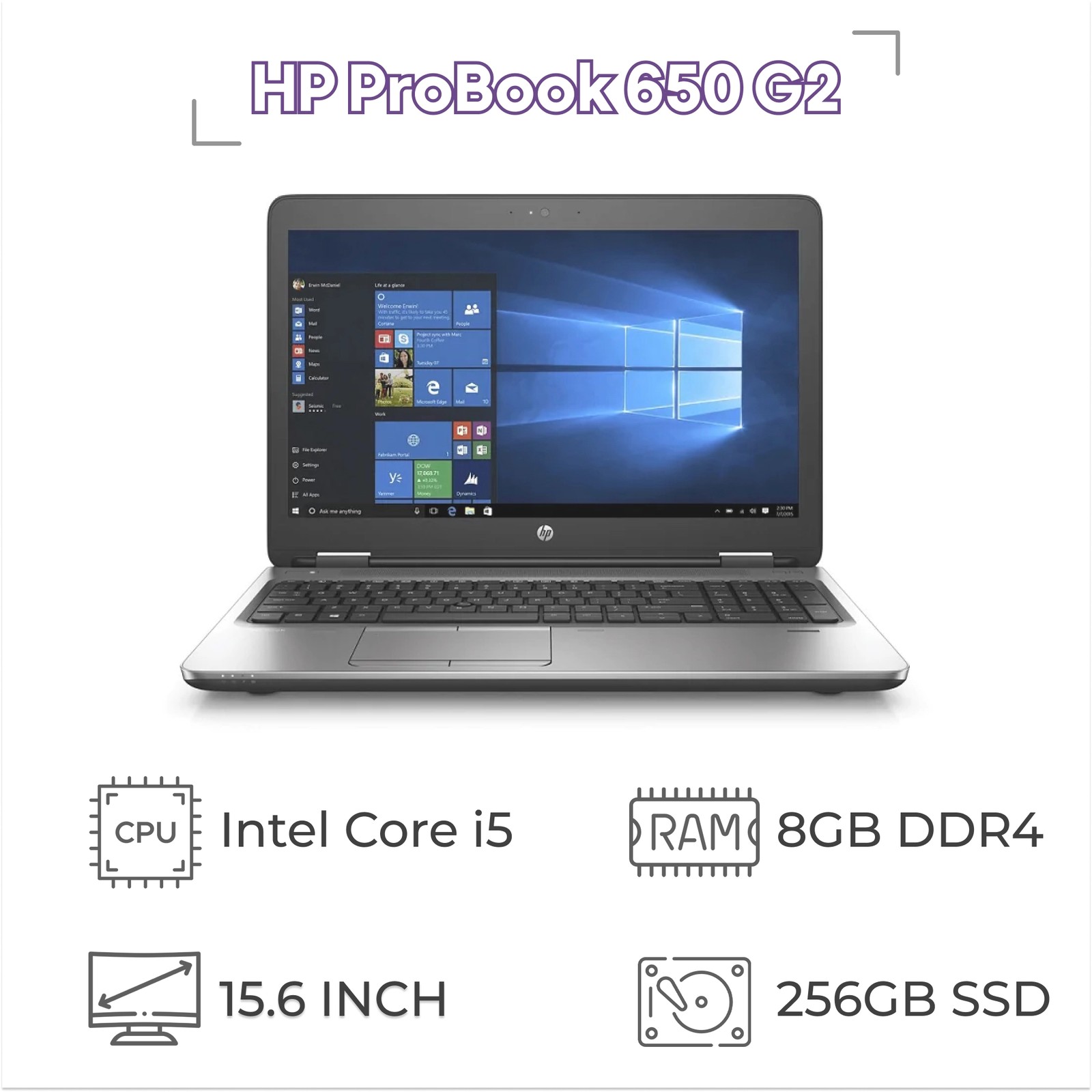 لپتاپ استوک (HP 650 G2(i5-6/8G/256G/intel