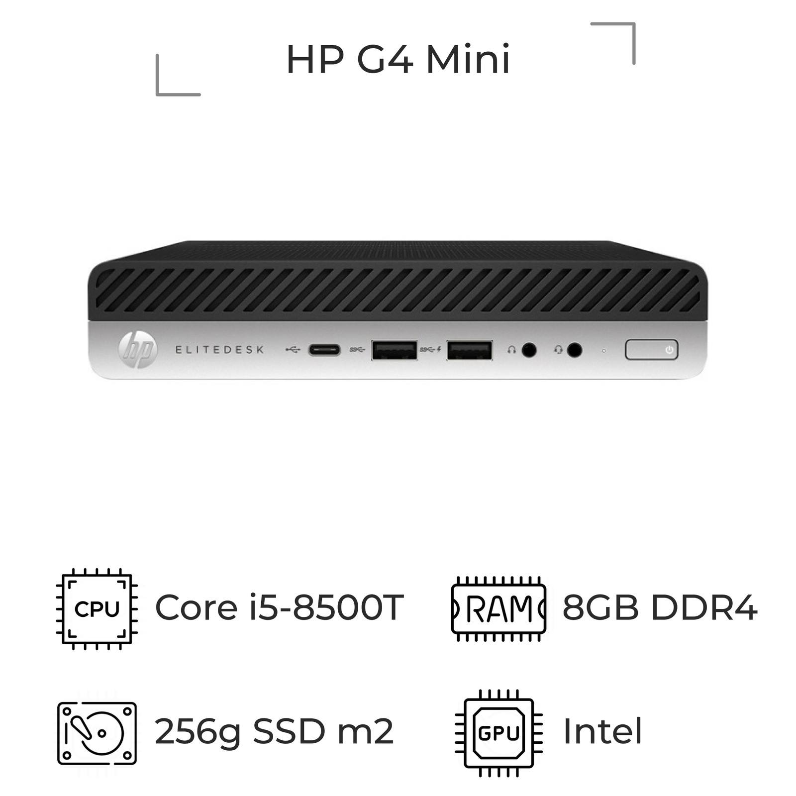 مینی کیس استوک HP 600 800 G4 Tiny پردازنده i5 نسل 8
