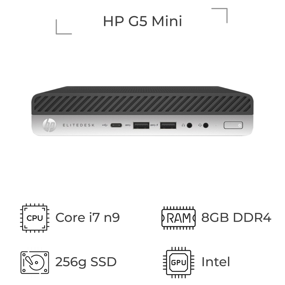 مینی کیس استوک HP 600 800 G5 Tiny پردازنده i7 نسل 9