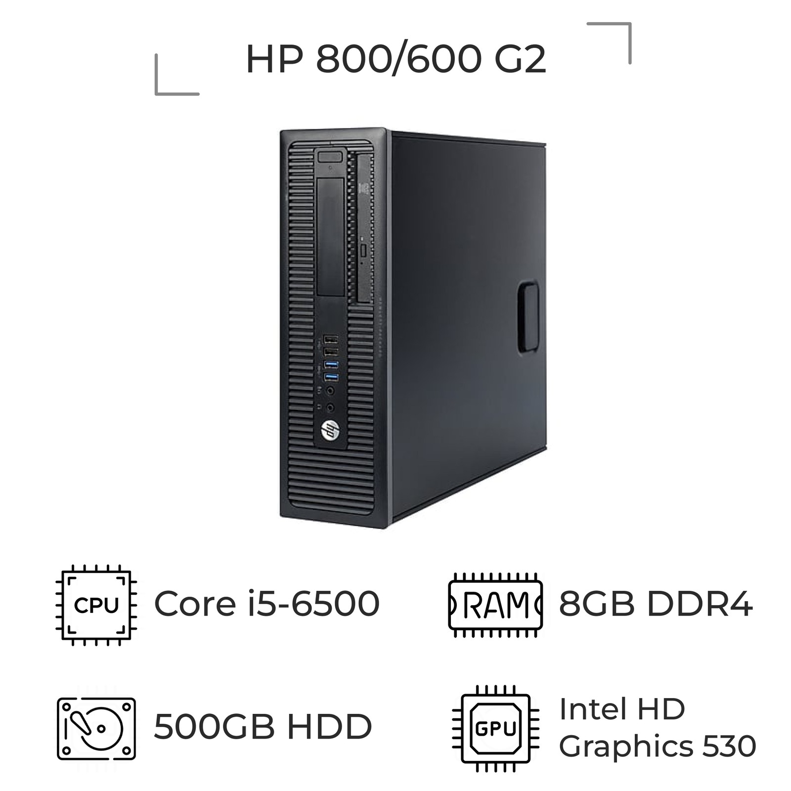 مینی کیس استوک اچ پی hp 800/600 g2 پردازنده i5 نسل 6
