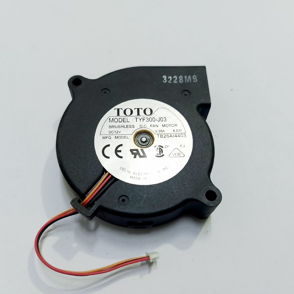 فن حلزونی 75*75*20 میلیمتر ۱۲ولت 0.35 آمپر ویدئو پروژکتور توشیبا TLP-T620