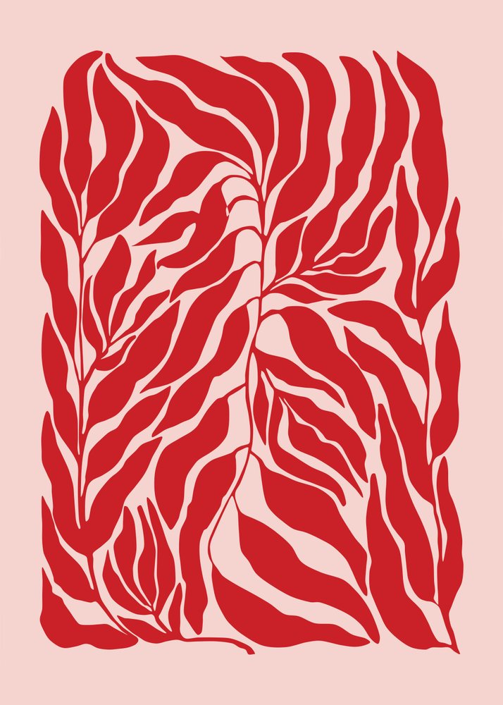 The Print Republic - Red & Pink Botanical تابلو