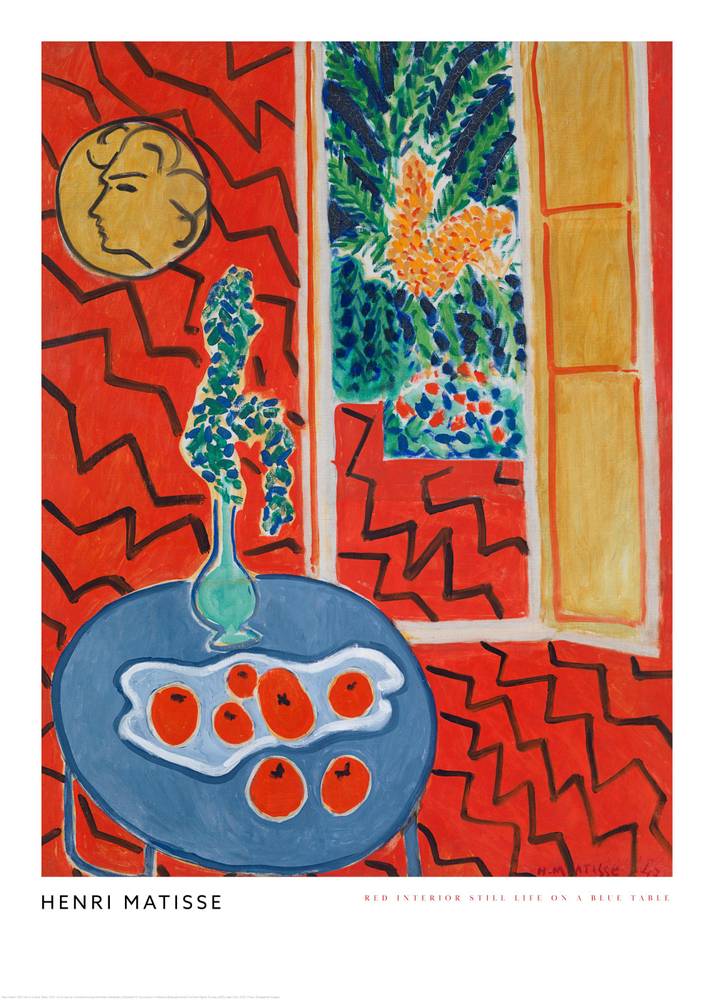 Matisse - Red Interior, Still Life on a Blue Table تابلو