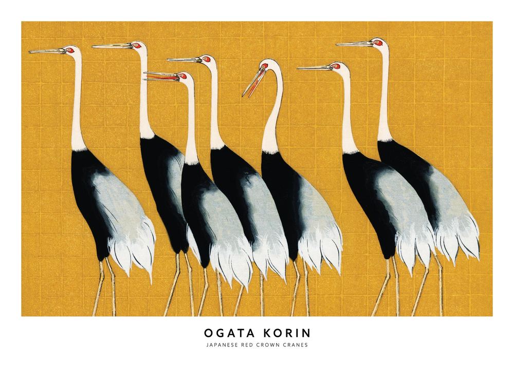 Ogata Korin - Japanese Red Crown Cranes تابلو