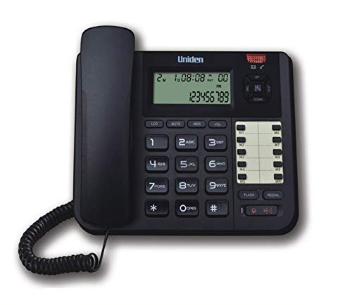 تلفن رومیزی سیمی یونیدن UNIDEN AS8401 با اسپیکرفون و نمایشگر شماره (مشکی)