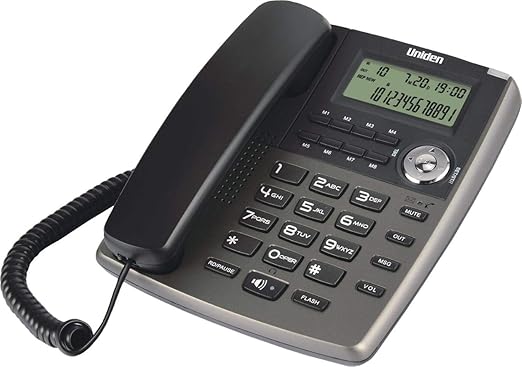 تلفن رومیزی سیمی UNIDEN AS7401 تیتانیوم با اسپیکرفون و نمایشگر شماره