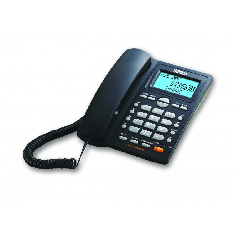 تلفن رومیزی یونیدن UNIDEN AS7414 با نمایشگر شماره و اسپیکرفون (مشکی / سفید)