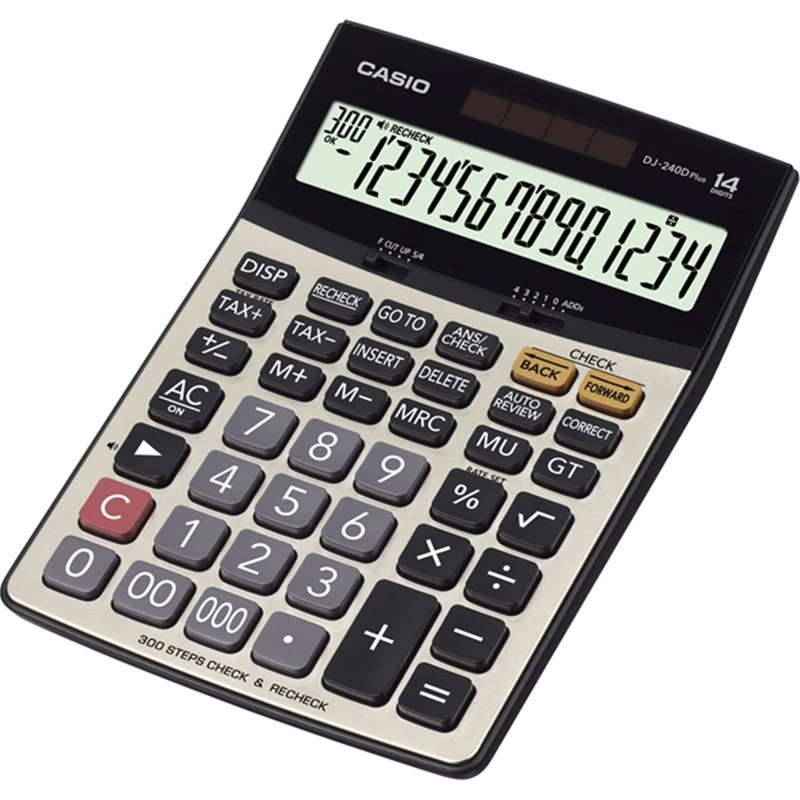 ماشین حساب ۱۴ رقمی کاسیو (CASIO) مدل DJ-240D Plus اصل (ساخت فیلیپین)