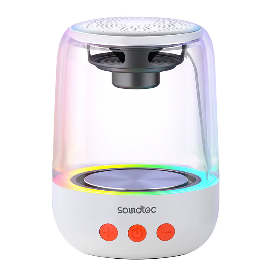 مینی اسپیکر بلوتوث پرودو Porodo Soundtec Crystal-Glow Mini Bluetooth Speaker
