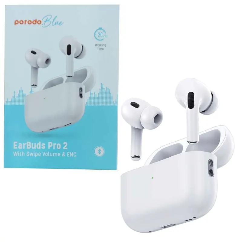 ایربادز بیس‌قوی بی‌سیم Porodo Blue Deep Bass Earbuds Pro 2