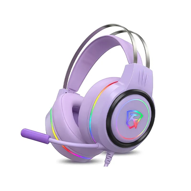 هدست گیمینگ سیم دار مدل N76 همراه با نورپردازی RGB