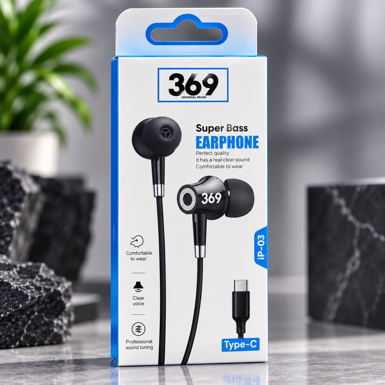 هندزفری سیمی 369 مدل P-03 تایپ C