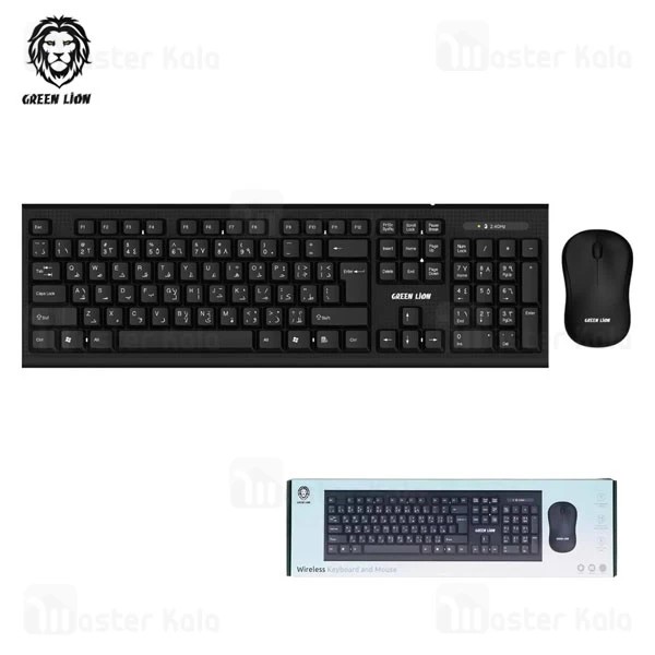 موس و کیبورد وایرلس گرین لاین Green Lion Wireless Keyboard And Mouse GNWS24GKEYMBK