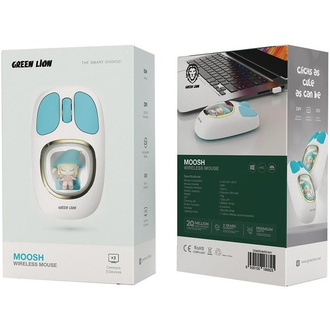 موس بیسیم و بلوتوث شارژی Green Lion moosh wireless mouse