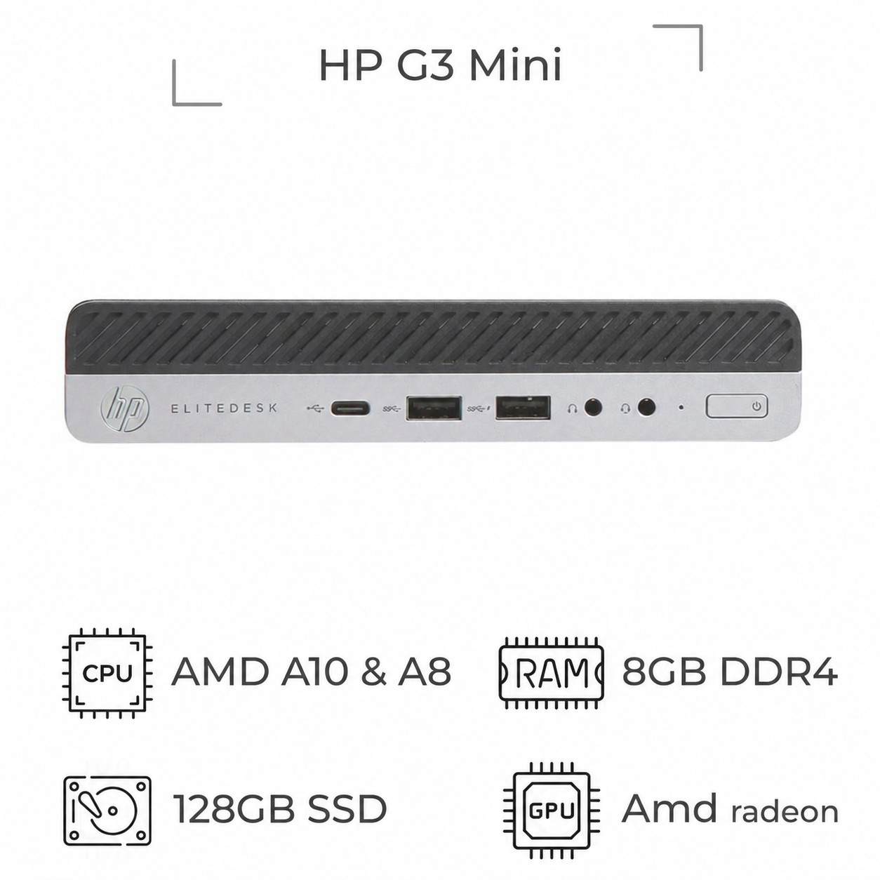 مینی کیس استوک HP G3 Tiny با پردازنده AMD