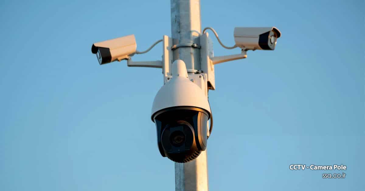 دکل مونو پل 5 متری 8 وجهی مخروطی جهت نصب دوربین اسپید دام و دوربین فیکس بولت