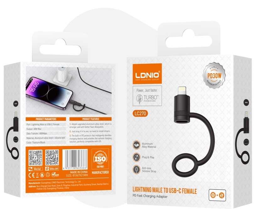 تبدیل TYPE C TO IPHONE LDNIO LC270