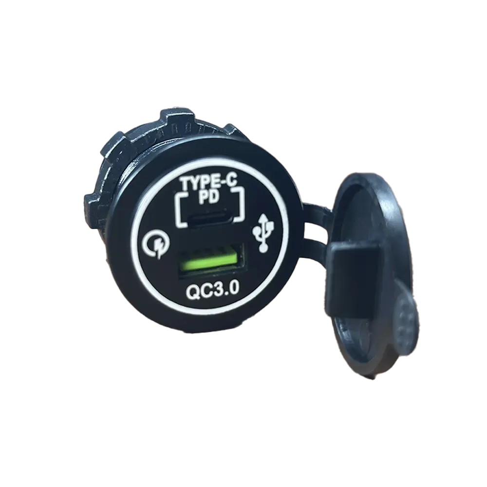 پورت USB فست شارژ خودرو با دو خروجی Fast Charger و Type-C PD