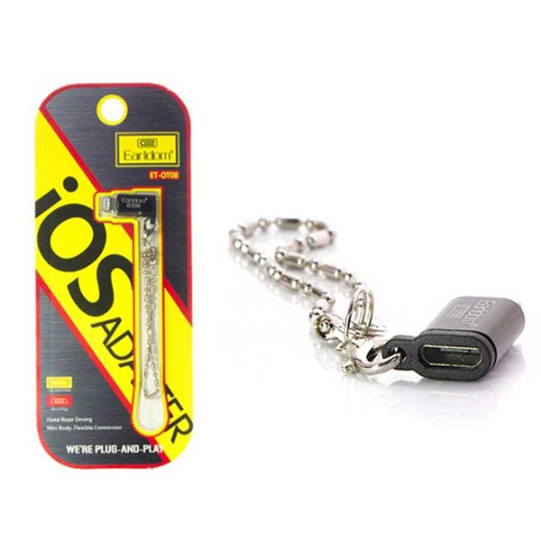 تبدیل Micro USB به Lightning مدل Earldom زنجیر دار