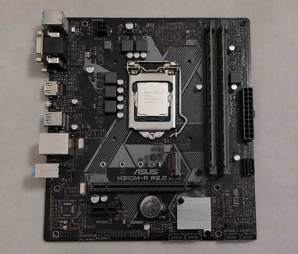 باندل / مادربرد ایسوس مدل h310 mr r2.0/ پردازنده core i3 9300/ رم 16گیگ ddr4 دو چنل با فرکانس 2666/ / کارکرده