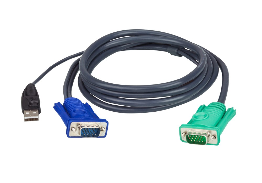1.8M USB KVM Cable with 3 in 1 SPHD