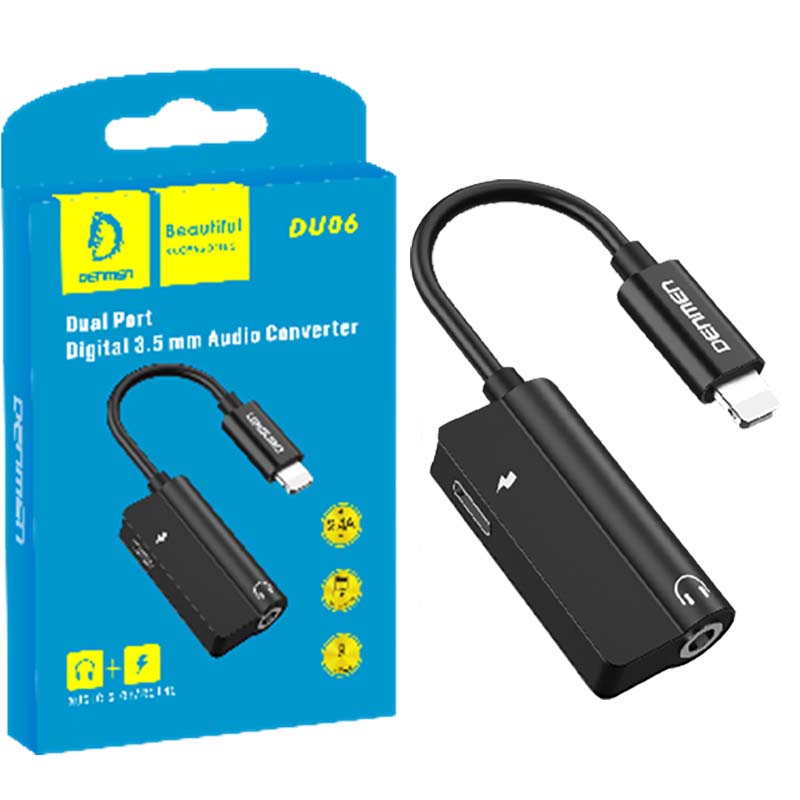 تبدیل Jack 3.5m & Lightning به Lightning دنمن Denmen DU06
