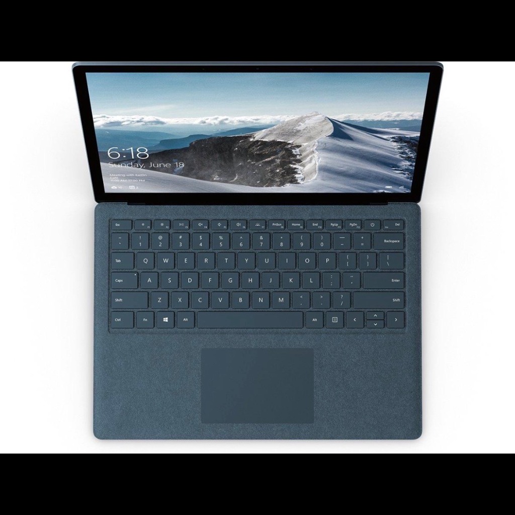 استوک/microsoft surface laptop 1 core i7(7)/ram 8 gig/ssd 256 gig/graphic intel /durck blue