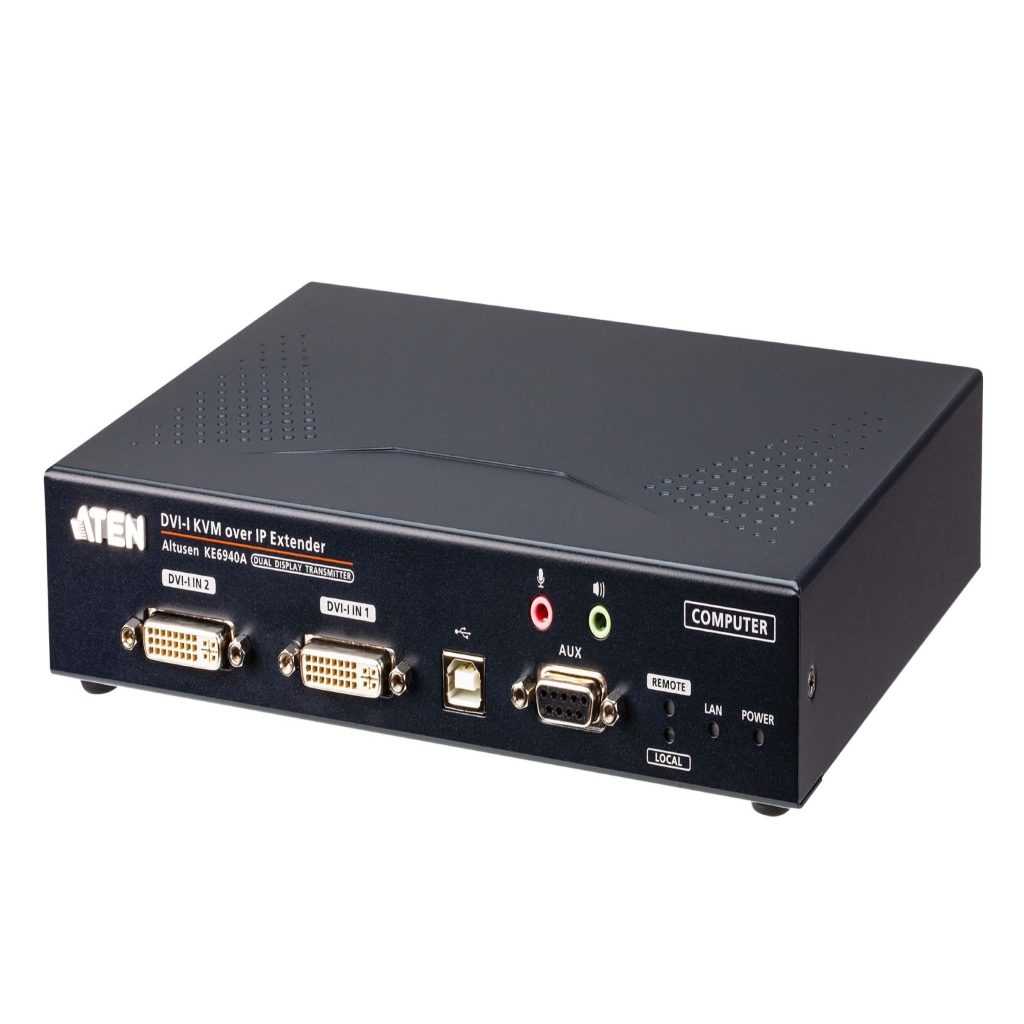فرستنده اکستندر KVM over IP دو مانیتور DVI آتن مدل KE6940AT