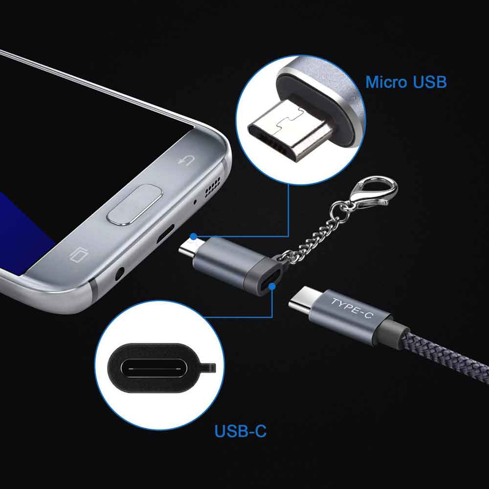 تبدیل TYPE-C به MicroUSB به همراه آویز فلزی مدل 448