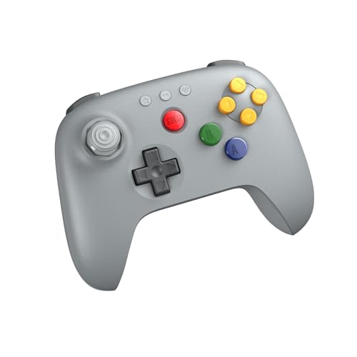 کنترلر بلوتوث 8BitDo 64 برای آنالوگ سه بعدی، خاکستری