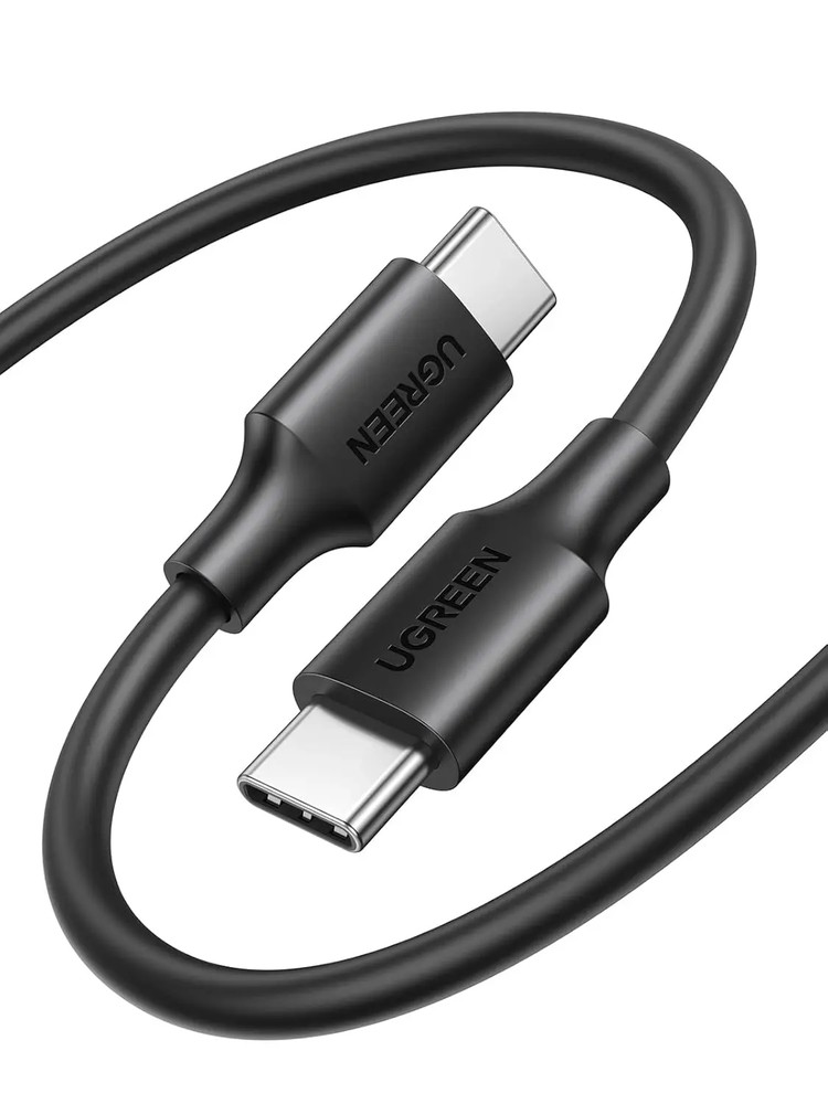 UGREEN Type C 2.0 Male To Type C 2.0 Male 5A Data Cable Black chrome cover 1M US300