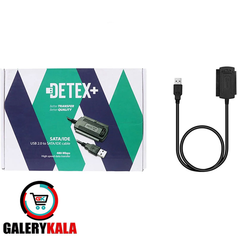 مبدل IDE/SATA به USB برند DETEX با آداپتور