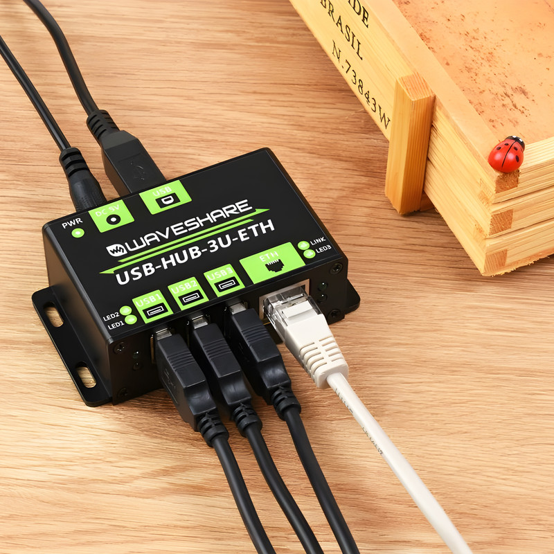هاب 3 پورت USB 2.0 ویوشیر مدل USB-HUB-3U-ETH