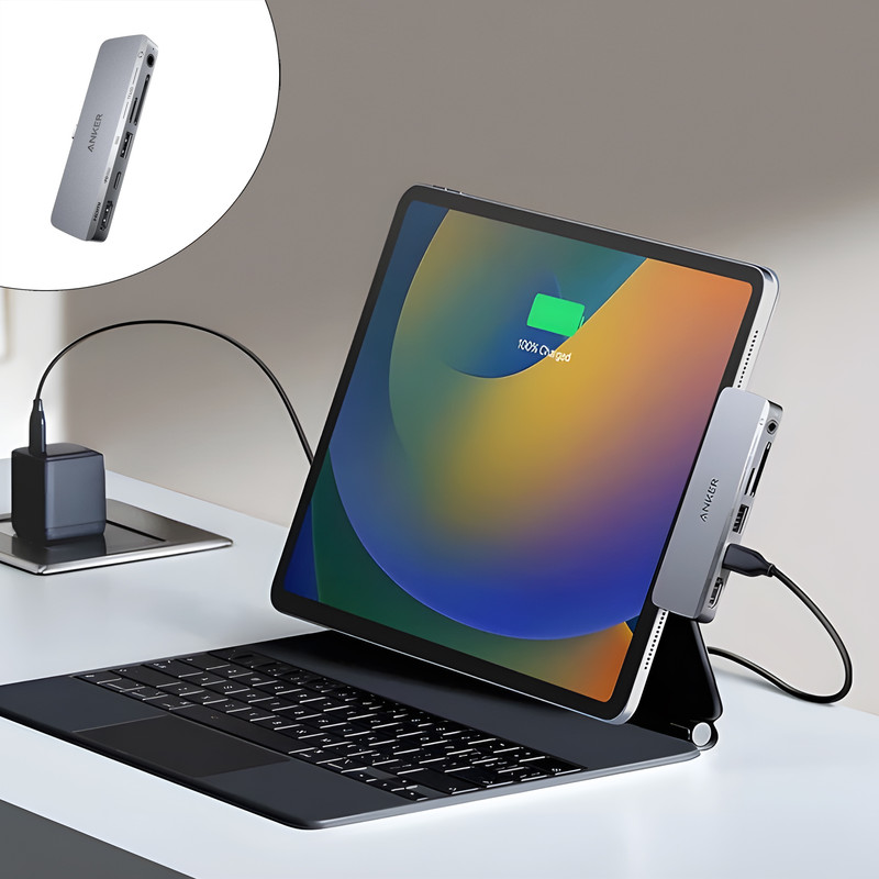 هاب 6 پورت USB-C انکر مدل Anker 541 USB-C Hub 6-in-1 A8363 با گارانتی شرکتی