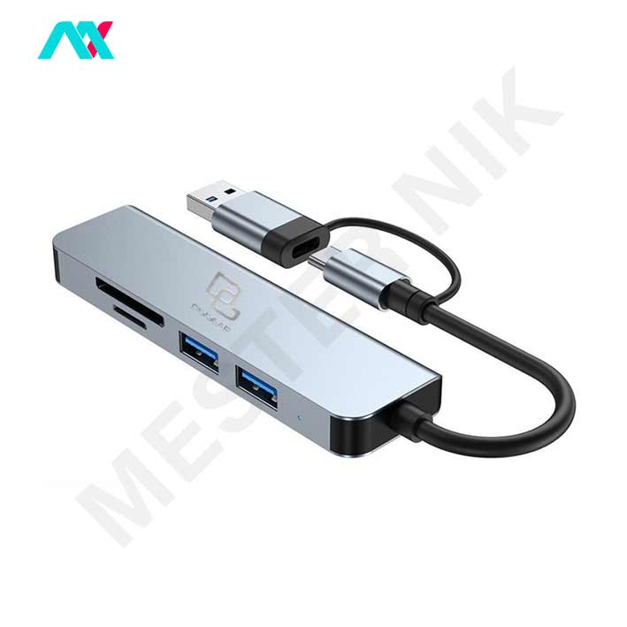 هاب 5 پورت USB3.1 و رم ریدر P-NET مدل T-3625